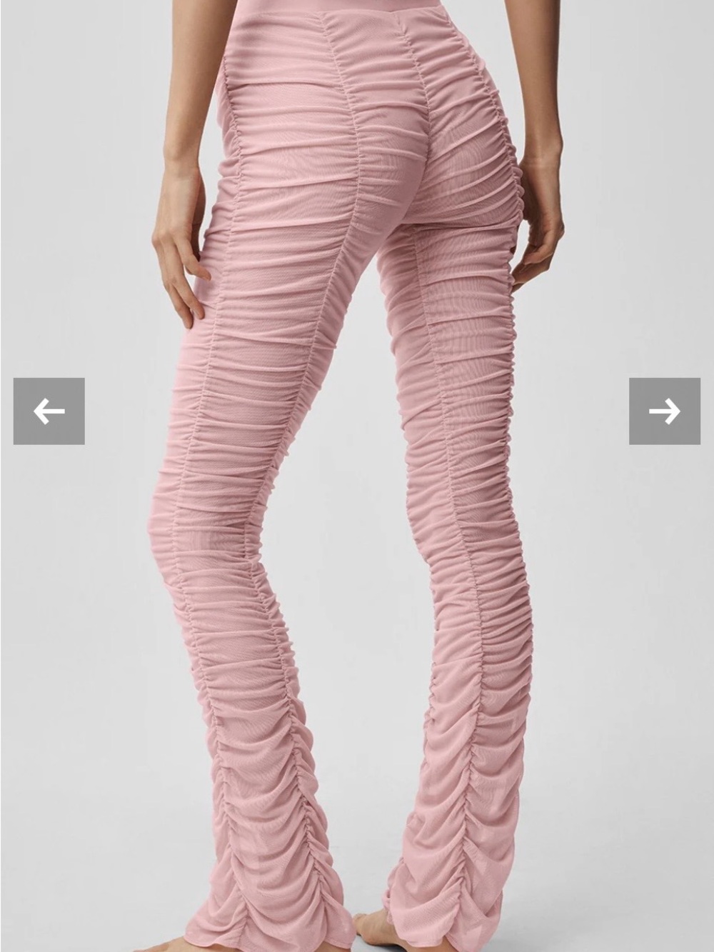 ALO Yoga Pink Ruched High-Waist Leggings - Picture 2 of 6